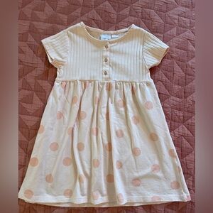 Zara Peach Color Polka Dot Kids Dress